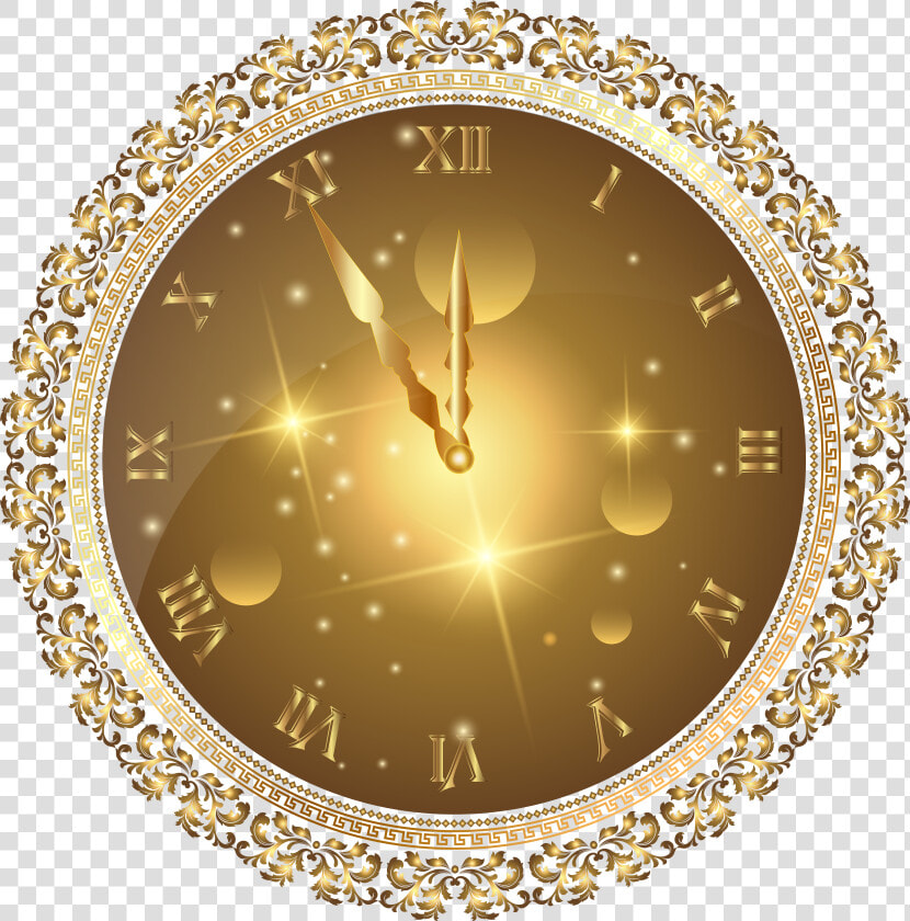 Gold New Year S Clock Png Transparent Clip Art Image   New Year Clock Png  Png DownloadTransparent PNG