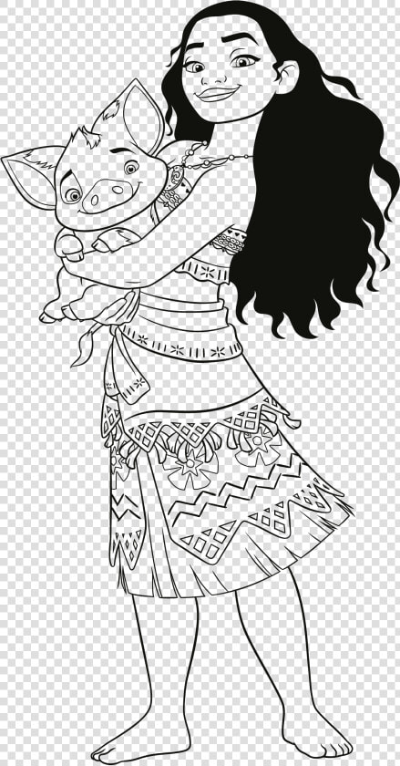 Disney Moana Coloring Pages   Moana And Pua Coloring Pages  HD Png DownloadTransparent PNG