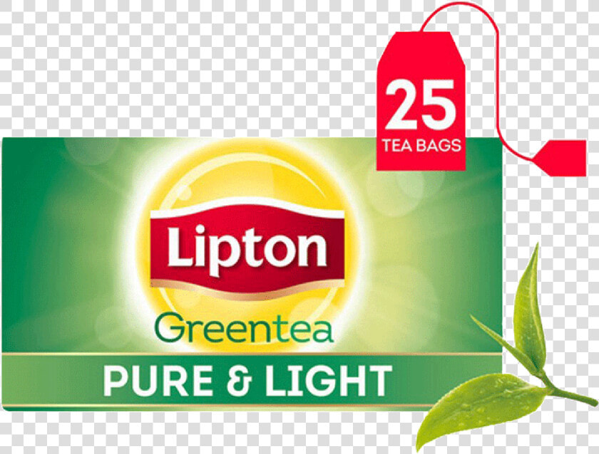 Lipton Green Tea Pure Light 25 Tea Bags   Label  HD Png DownloadTransparent PNG