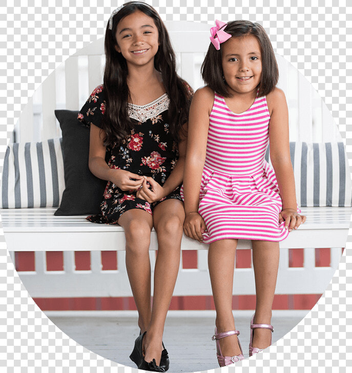 Children Sitting On Front Porch At Home   Girl  HD Png DownloadTransparent PNG