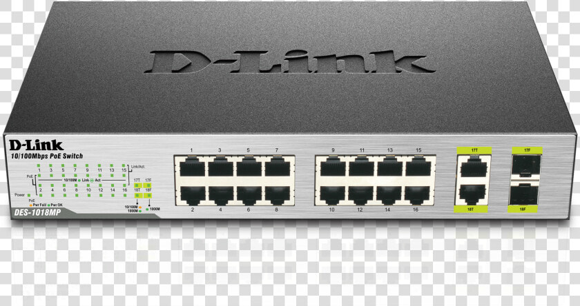 Des 1018mp 18 Port 10 100 Unmanaged Poe Switch With   D Link Switch Dss 16t  HD Png DownloadTransparent PNG