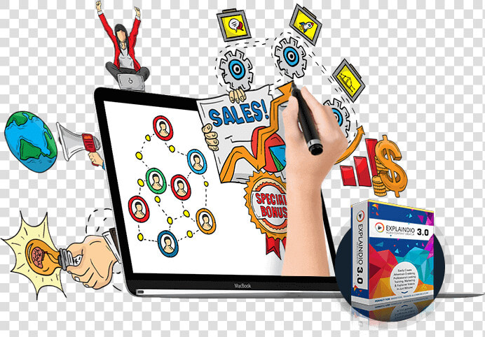 Explaindio Explainer Video Animation Software Create   Whiteboard  amp  Explainer Videos  HD Png DownloadTransparent PNG