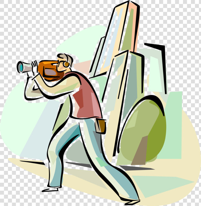 Vector Illustration Of Videographer Filming Video With  HD Png DownloadTransparent PNG