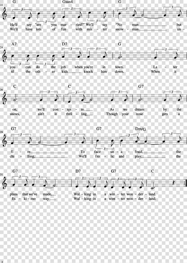 Winter Wonderland Lead Sheet Color Chords Page   Sheet Music  HD Png DownloadTransparent PNG