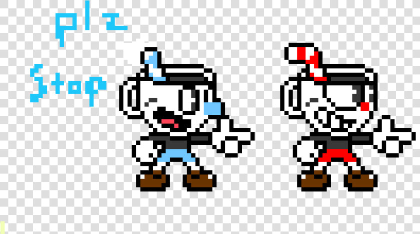 Stop Cuphead And Mugman   Png Download   Cuphead And Mugman Pixel Art  Transparent PngTransparent PNG