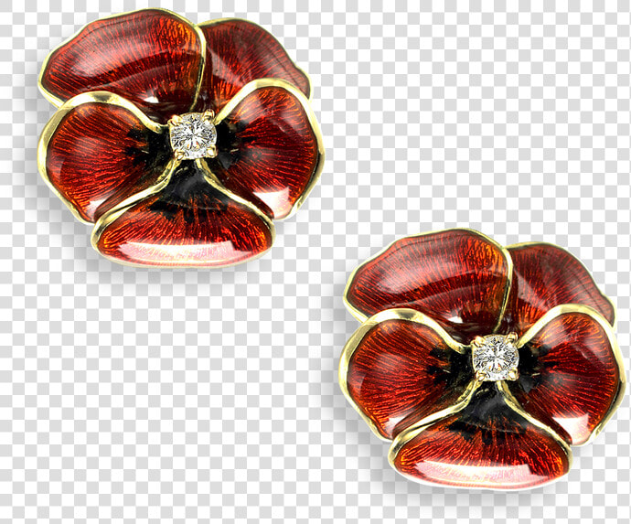 Nicole Barr Designs 18 Karat Gold Stud Earrings Pansy   Earrings  HD Png DownloadTransparent PNG