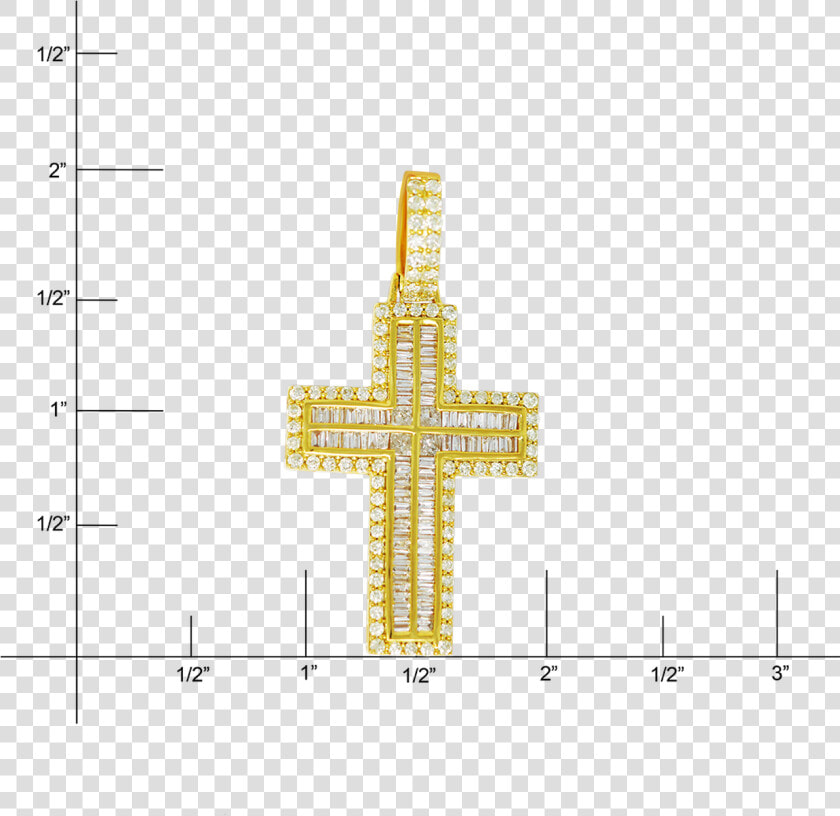 10k Yellow Gold Andy Baguette Cross Pendant   Cross  HD Png DownloadTransparent PNG