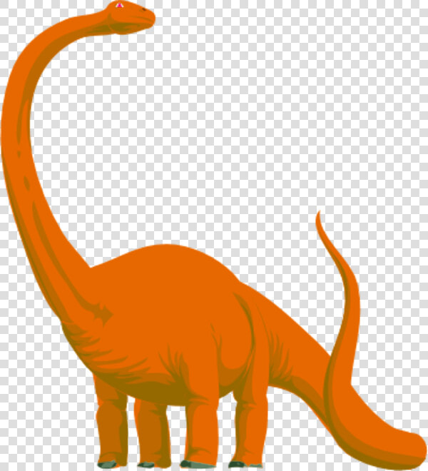 Dinosaurs Svg Clip Art   Dinosaur Long Neck Orange  HD Png DownloadTransparent PNG