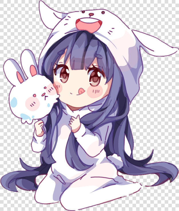  bunny  bunnygirl  rabbit  white  onesie  animal  pet   Cute Anime Bunny Girl  HD Png DownloadTransparent PNG