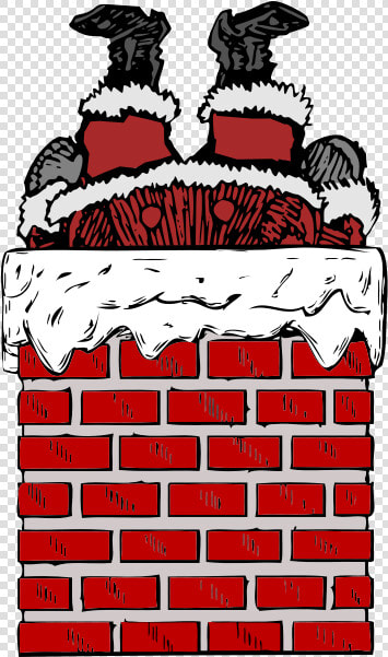 Santa In A Chimney   Chimney Clip Art  HD Png DownloadTransparent PNG