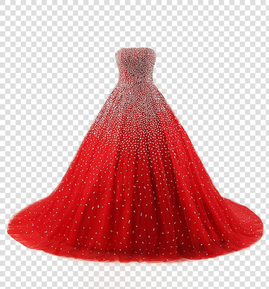 Red Strapless Prom Dress With Silver Sequins And Diamonds   Gown  HD Png DownloadTransparent PNG