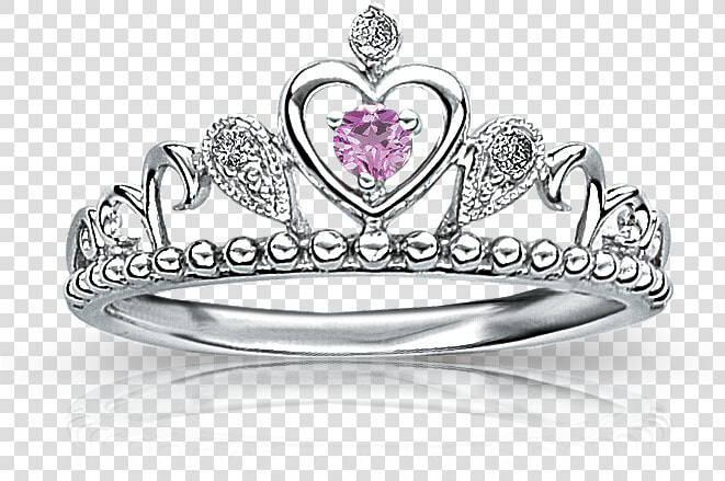 Princess Pink Sapphire  amp  Diamond Tiara Ring In Sterling   Princess Crown Png  Transparent PngTransparent PNG