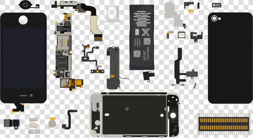 Smart Phone Electronic Parts Cell Doc   Cell Phone Parts  HD Png DownloadTransparent PNG