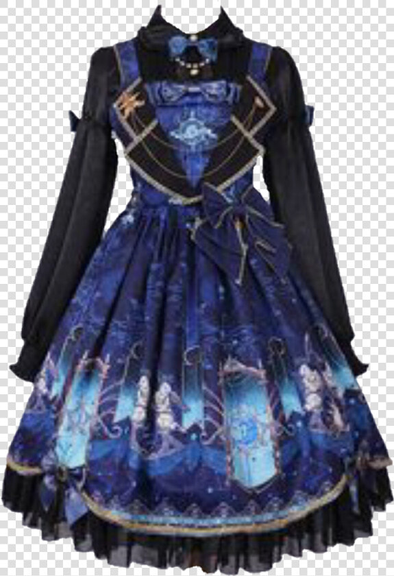  lolita  dress  cute  png  moodboard  black  blue  galaxy   Galaxy Lolita Dress  Transparent PngTransparent PNG