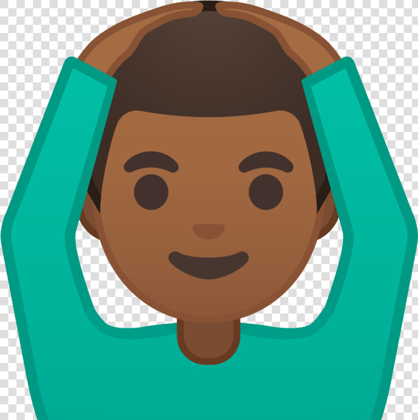 Man Gesturing Ok Medium Dark Skin Tone Icon   Man Raising Hand Emoji  HD Png DownloadTransparent PNG