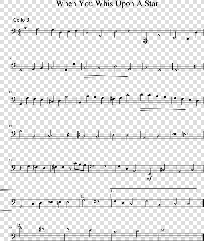 When You Whis Upon A Star Sheet Music 1 Of 1 Pages   Penelope Partitura Piano Pdf  HD Png DownloadTransparent PNG