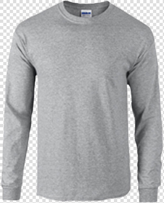 Cotton Long Sleeve T shirt   Sport Gray   Gildan 8400 Sport Grey  HD Png DownloadTransparent PNG