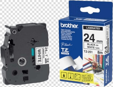 Brother P Touch Tapes  24 Mm  Black On White Tape   Brother P touch Tape  HD Png DownloadTransparent PNG