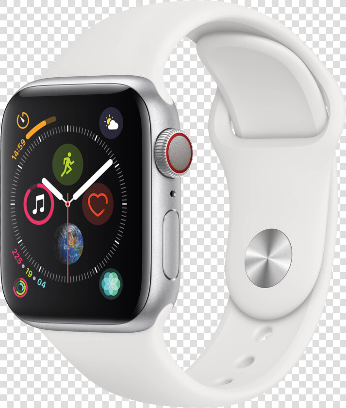 Smart Sports Watch Png Image Free Download Searchpng   Apple Watch Series 4 White Band  Transparent PngTransparent PNG