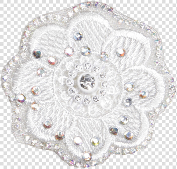 White Snow like Embroidery Patch With Rhinestones   Crochet  HD Png DownloadTransparent PNG