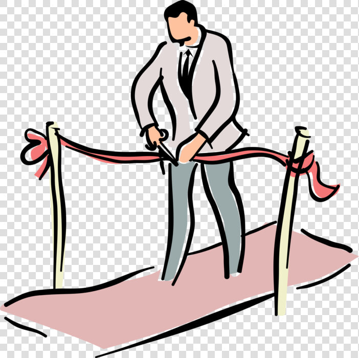 Vector Illustration Of Ribbon cutting Ceremony Inaugurates   Clipart Cutting Ribbon Ceremony  HD Png DownloadTransparent PNG