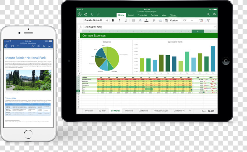 Office On Ios With Drive   Ipad Microsoft Office  HD Png DownloadTransparent PNG