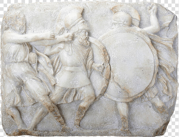 Greek Hoplites In Battle Wall Plaque   Stone Carving  HD Png DownloadTransparent PNG