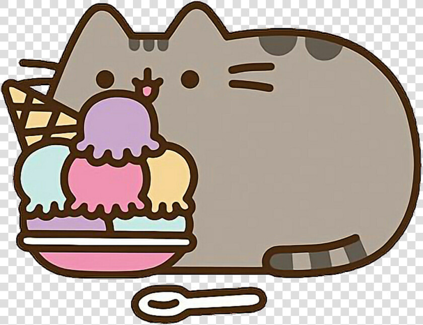 Cartoon Cat Eating Pusheen   Png Download   Pusheen Cat Kawaii  Transparent PngTransparent PNG