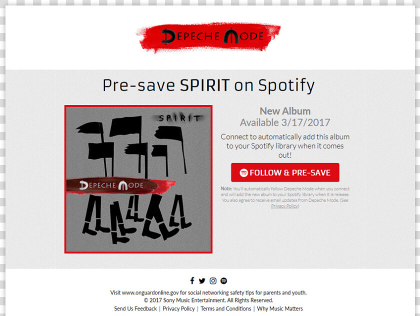 Depeche Mode Spirit Presave For Spotify   Flyer  HD Png DownloadTransparent PNG