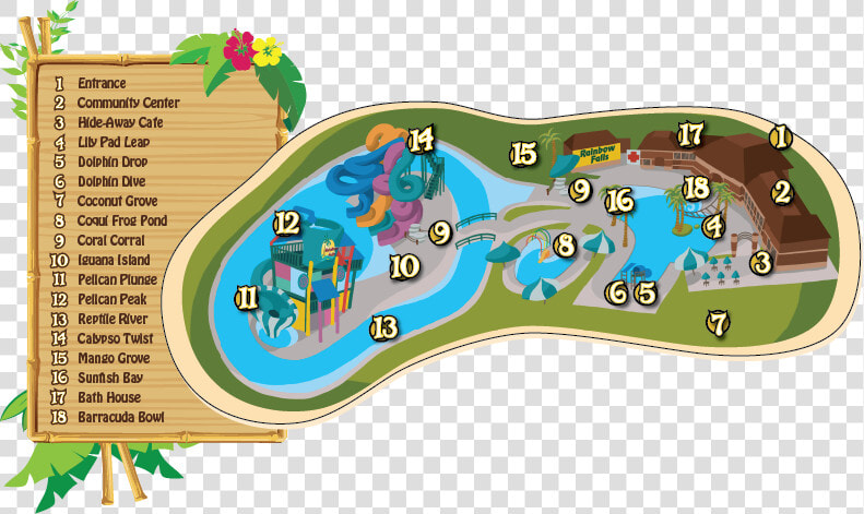 Rf Map   Rainbow Falls Waterpark  HD Png DownloadTransparent PNG