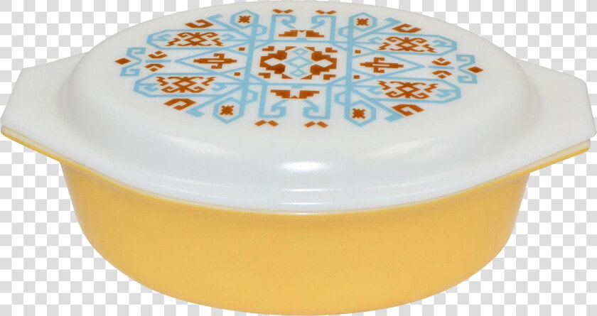 1970s Pyrex Navajo Yellow Gold Casserole Dish With  HD Png DownloadTransparent PNG