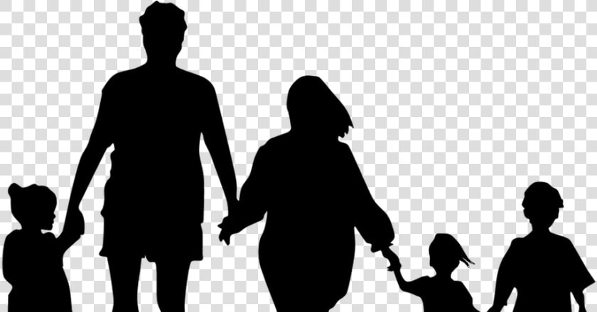 Holding Hands Portable Network Graphics Clip Art Silhouette   Silhouette Of A Family Of 5  HD Png DownloadTransparent PNG