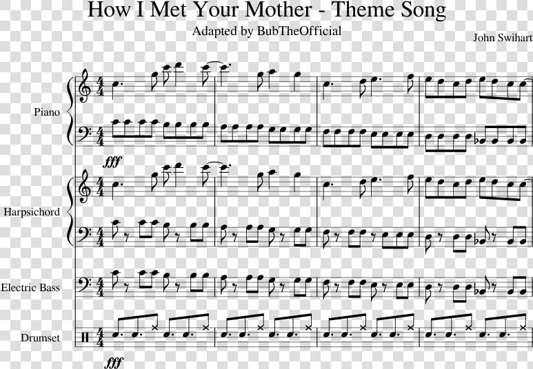 Met Your Mother Theme Song Sheet Music  HD Png DownloadTransparent PNG