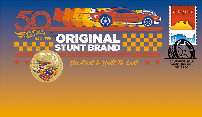 Hot Wheels Postal Numismatic Cover Product Photo Internal   50 Hot Wheels Pnc  HD Png DownloadTransparent PNG