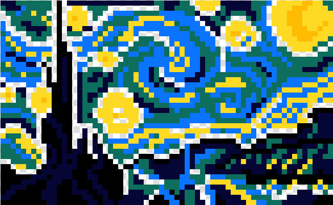 Minecraft Pixel Art Starry Night  HD Png DownloadTransparent PNG