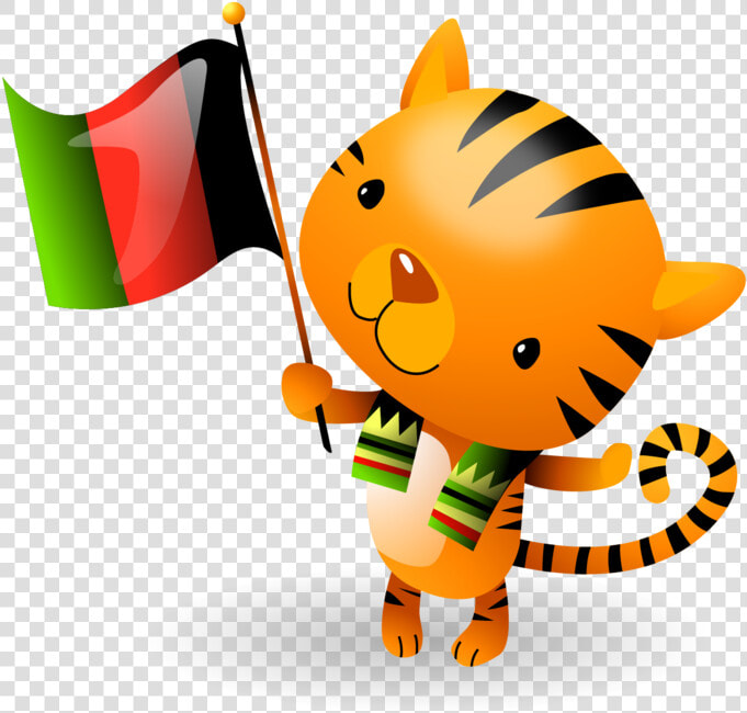 Kwanzaa Flag Waving Tiger Cub   Portable Network Graphics  HD Png DownloadTransparent PNG