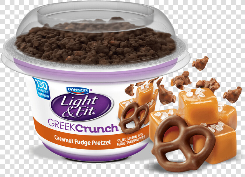 Caramel Fudge Pretzel Nonfat Greek Yogurt Crunch  HD Png DownloadTransparent PNG