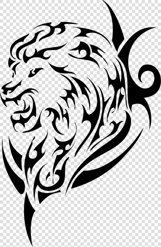 Cliparts For Free Download   Tribal Lion Tattoo Design  HD Png DownloadTransparent PNG