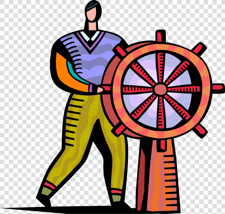 Vector Illustration Of Businessman Ship Captain Steers  HD Png DownloadTransparent PNG