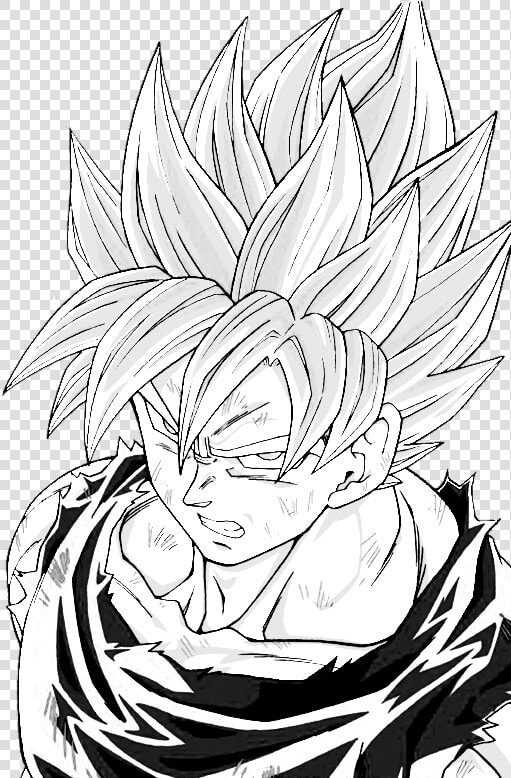 Transparent Goku Head Png   Goku Super Saiyan Head Sketch  Png DownloadTransparent PNG