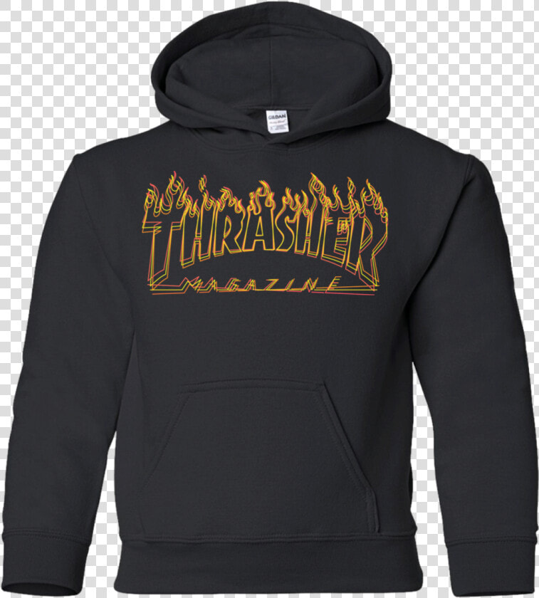 Thrasher Flame Logo G185b Gildan Youth Pullover Hoodie   Softball Spirit Wear Shirts  HD Png DownloadTransparent PNG