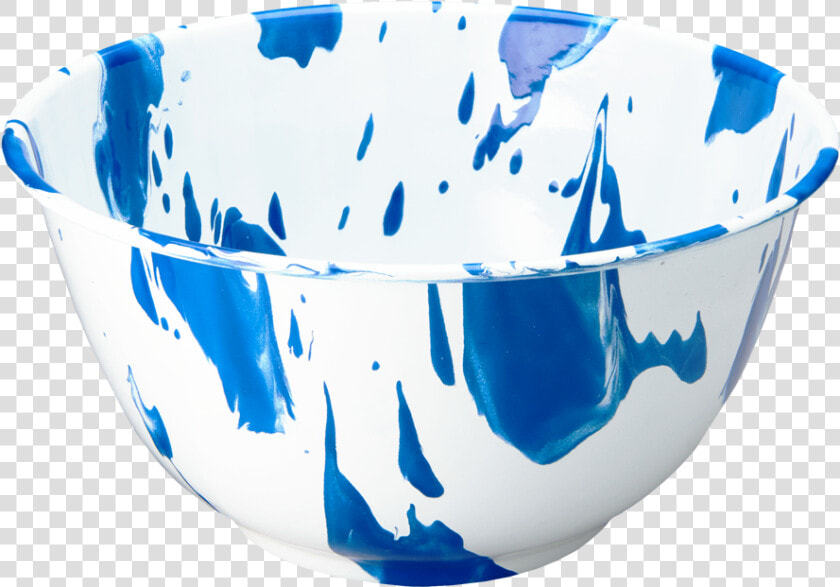 Blue  amp  White Slip Enamelware Salad Bowl   Ceramic  HD Png DownloadTransparent PNG