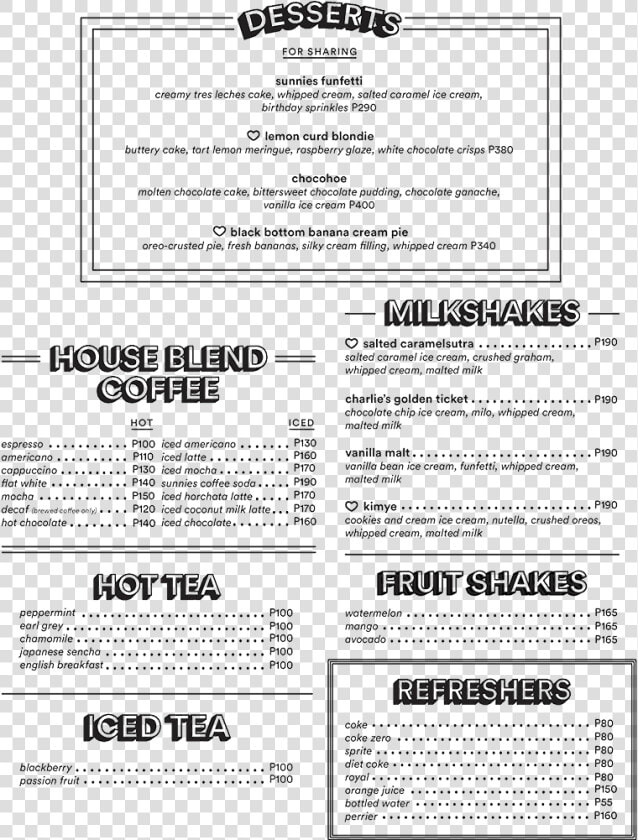 Sunnies Cafe Menu Prices  HD Png DownloadTransparent PNG