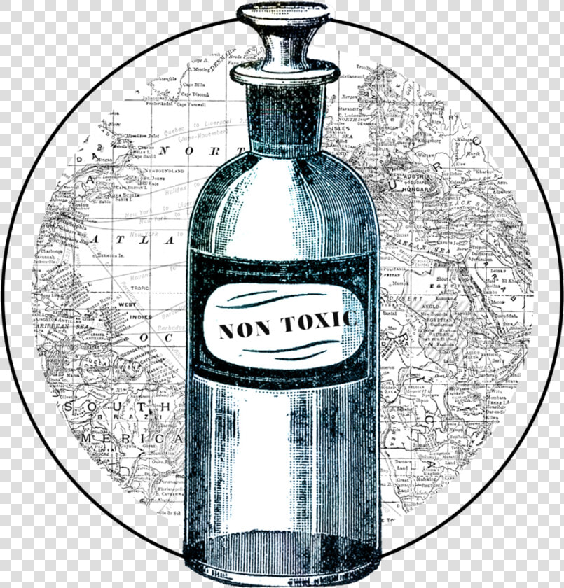 Non Toxic   Apothecary Bottles Vintage Illustration  HD Png DownloadTransparent PNG