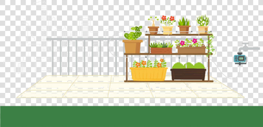 Balcony   Home Garden Irrigation System   Illustration  HD Png DownloadTransparent PNG