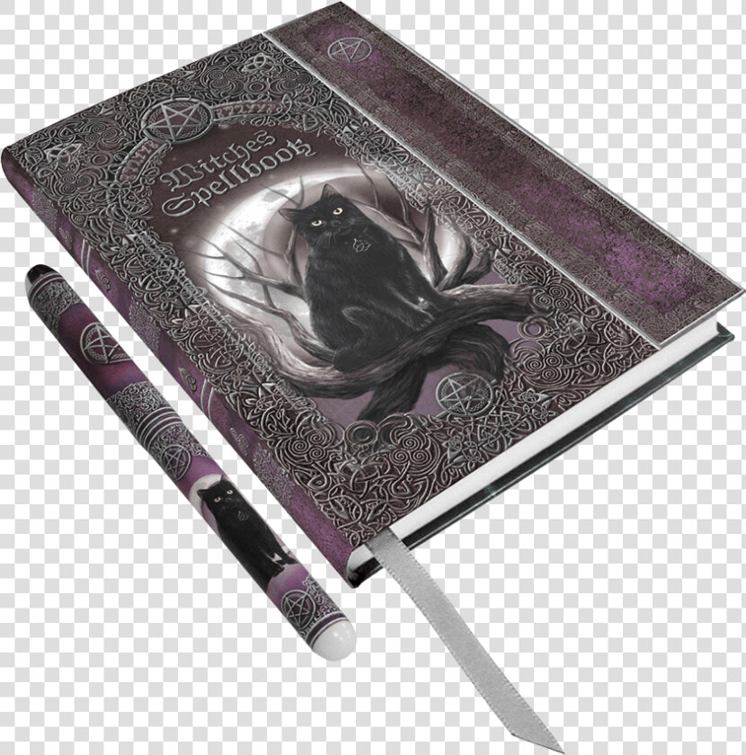 Black Cat Embossed Spell Book With Pen   Incantation  HD Png DownloadTransparent PNG