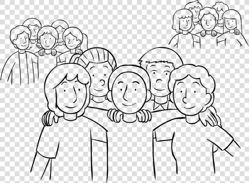 Simple Group Of People Drawing   Simple Drawing Of People  HD Png DownloadTransparent PNG