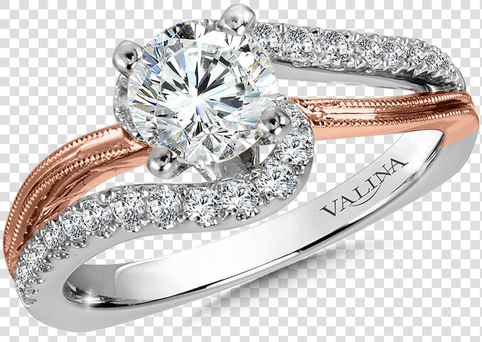 Valina Diamond Split Shank Engagement Ring Mounting   Pink Gold Engagement Rings  HD Png DownloadTransparent PNG