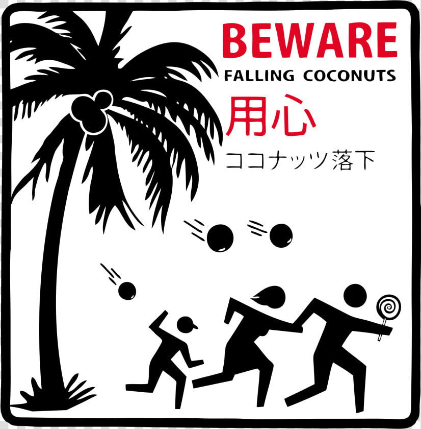 Beware Of Falling Coconuts Sign  HD Png DownloadTransparent PNG