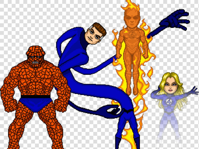 Human Torch Clipart Fantastic   Marvel Microheroes Fantastic Four  HD Png DownloadTransparent PNG